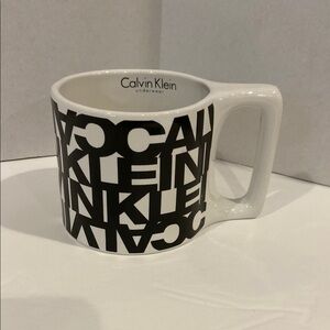 Calvin Klein Black and White Lettered Logo Mug